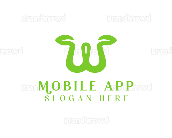 Green Sprout Letter W Logo
