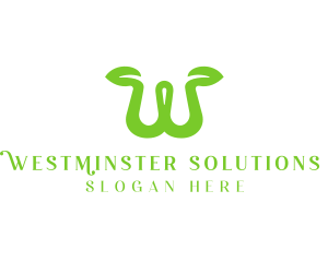 Green Sprout Letter W logo design