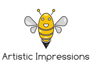 Happy Cartoon Bee logo design