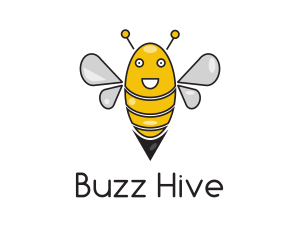 Bee - Happy Cartoon Bee logo design