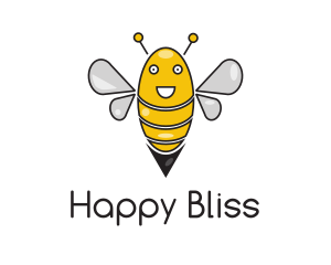 Happy Cartoon Bee logo design