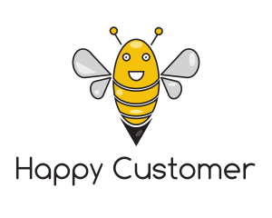 Happy Cartoon Bee logo design