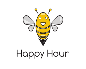 Happy Cartoon Bee logo design