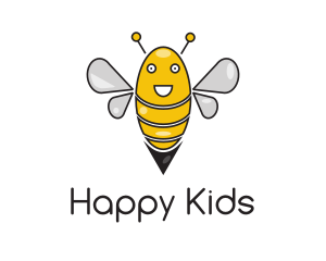 Happy Cartoon Bee logo design