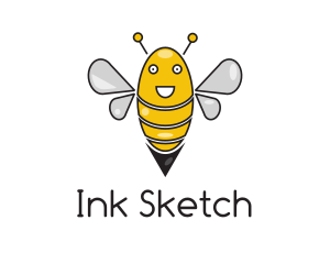 Happy Cartoon Bee logo design