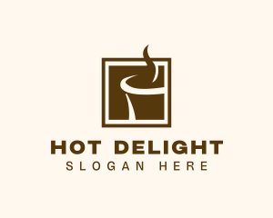 Hot Brewed Coffee Cafe logo design