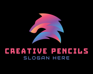 Abstract Wolf Animal logo design