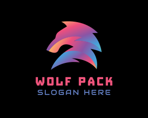 Abstract Wolf Animal logo design