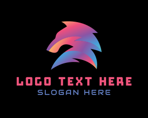 Abstract Wolf Animal logo design