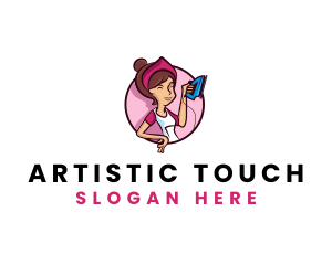 Flat Iron Maid Lady logo design