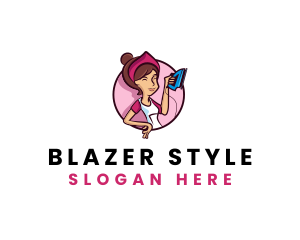 Flat Iron Maid Lady logo design