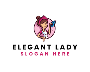 Flat Iron Maid Lady logo design