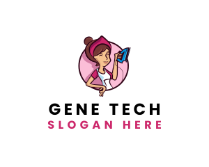 Flat Iron Maid Lady logo design