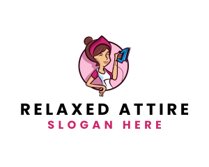 Flat Iron Maid Lady logo design