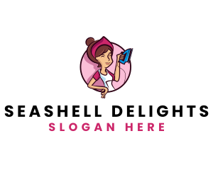 Flat Iron Maid Lady logo design