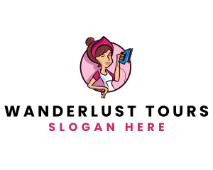 Flat Iron Maid Lady logo design