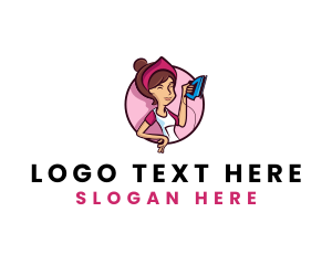 Flat Iron Maid Lady Logo