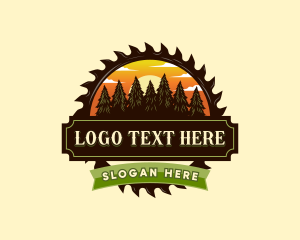 Carpentry - Sawmill Tree Woodwork logo design