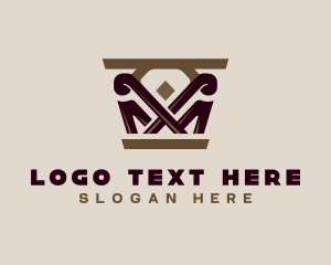 Business - Pillar Column Letter M logo design