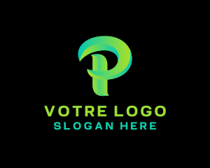 3D Generic Business Letter P Logo