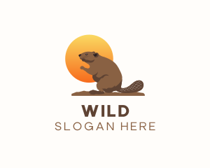 Wild Beaver Animal logo design