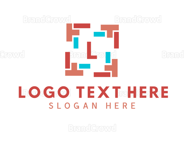 Colorful Shape Frame Lettermark Logo