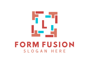 Shape - Colorful Shape Frame Lettermark logo design