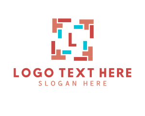 Colorful Shape Frame Lettermark Logo