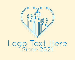 Social Services - Minimalist Family Heart logo design