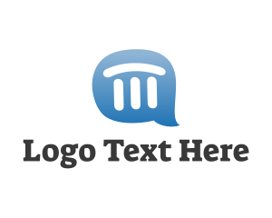 Law - Pillar Chat Bubble logo design