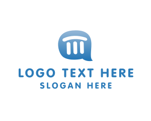Legal - Pillar Chat Bubble logo design