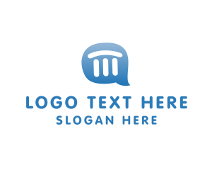 City - Pillar Chat Bubble logo design