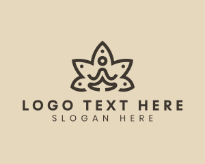 Fitness - Human Lotus Yoga logo design