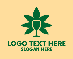 Cannabis Leaf - Cannabis Glass logo design