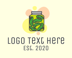 Vegan - Pickled Cucumber Jar logo design