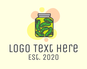 Healthy Food - Pickled Cucumber Jar logo design