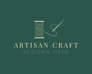 Crafty - Sewing Spool Needle logo design