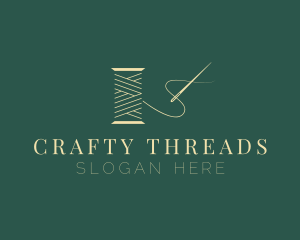 Sewing Spool Needle logo design