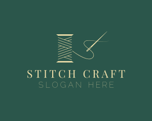 Sewing Spool Needle logo design