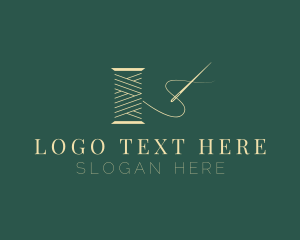 Sewing Spool Needle Logo