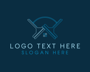 House Squeegee Cleaner logo design