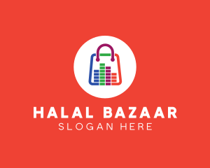 Sound System Shopping Bag logo design