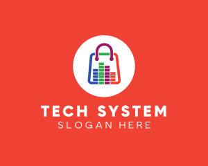 Sound System Shopping Bag logo design