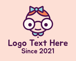 Kids Fashion - Smart Girl Cartoon logo design