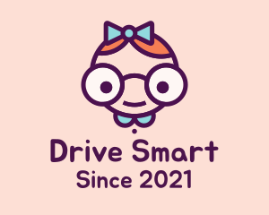 Smart Girl Cartoon logo design