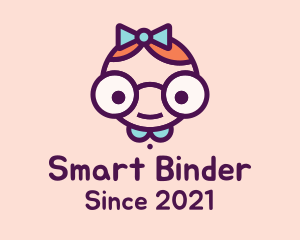 Smart Girl Cartoon logo design