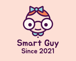 Smart Girl Cartoon logo design