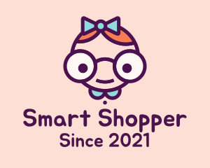 Smart Girl Cartoon logo design