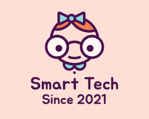 Smart - Smart Girl Cartoon logo design