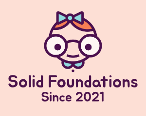 Early Learning - Smart Girl Cartoon logo design